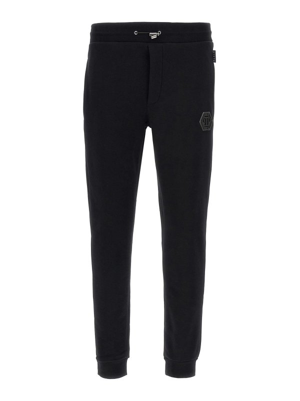 PHILIPP PLEIN: tracksuit bottoms - Logo Patch Joggers