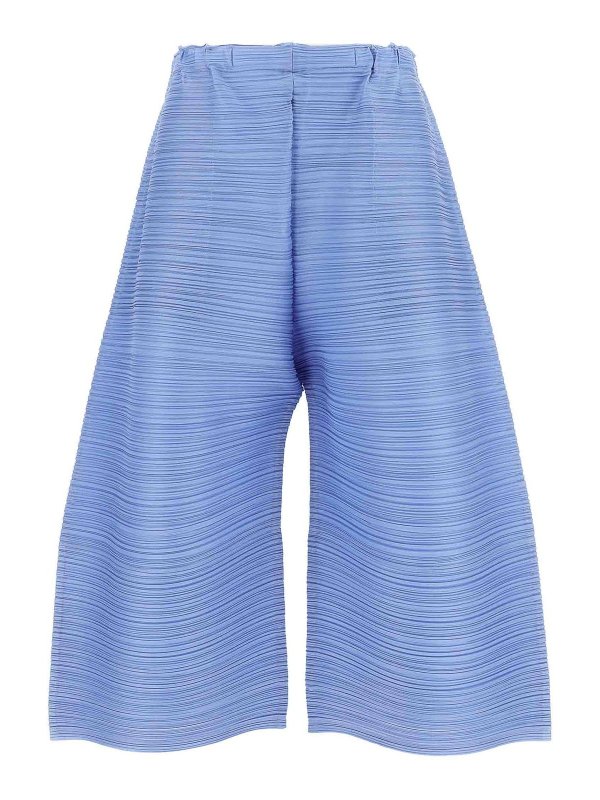 PLEATS PLEASE ISSEY MIYAKE: トラウザーショーツ - ショートパンツ - ライトブルー