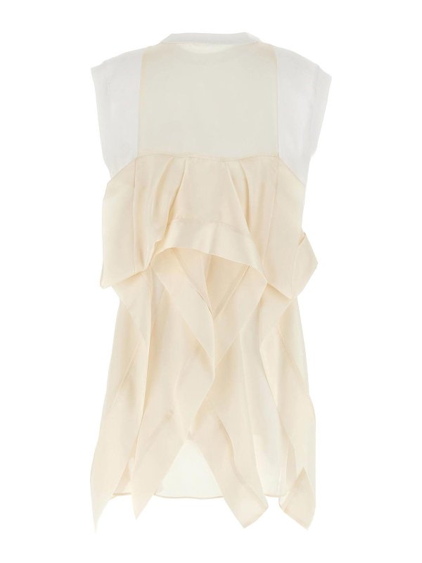 Sacai: t-shirt online - T-shirt pieghettata