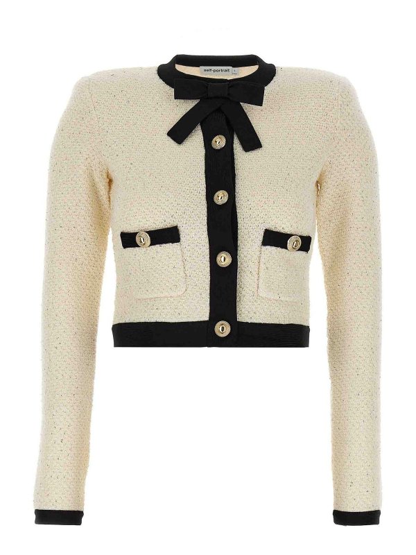 Self Portrait: Cardigans - Cardigan - Weiß