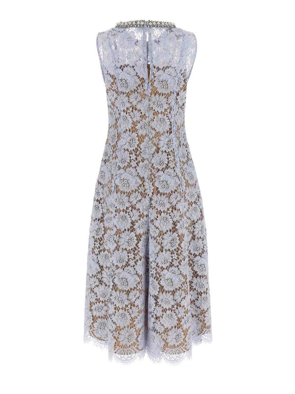 Self Portrait: abiti lunghi online - Abito midi perla in pizzo blu fine