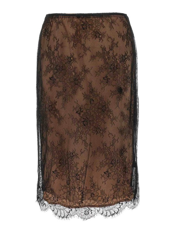 Self Portrait: Faldas media pierna y semilargas - Falda Semilarga - Negro