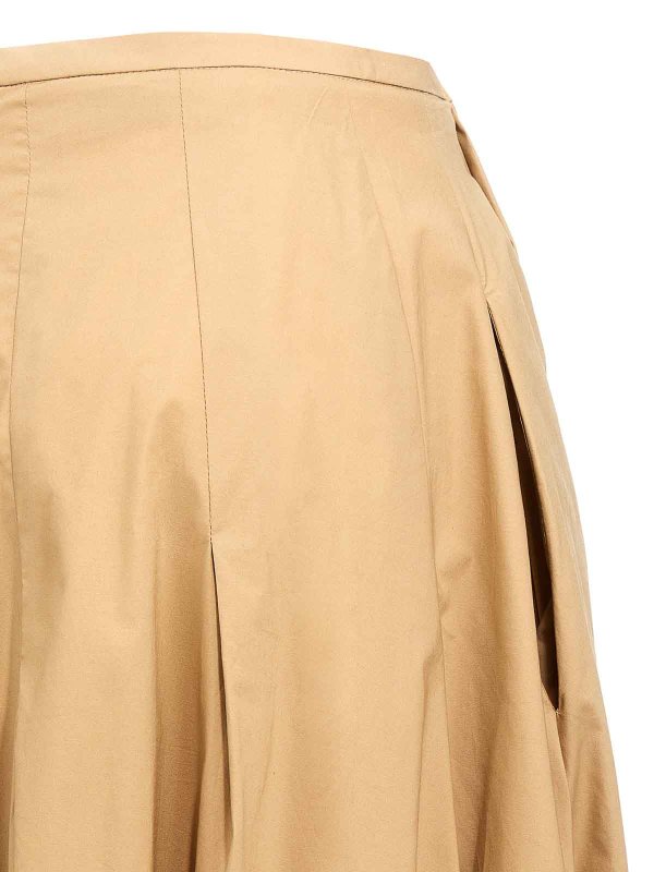 膝丈/ミディスカート - ベージュ shop online: THELATEST