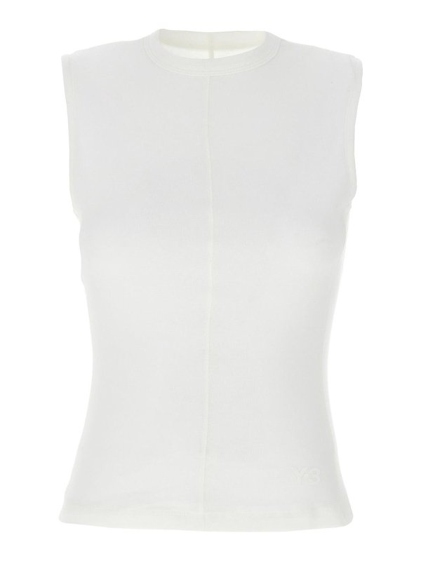 Y-3: Tops y camisetas sin mangas - Top - Blanco