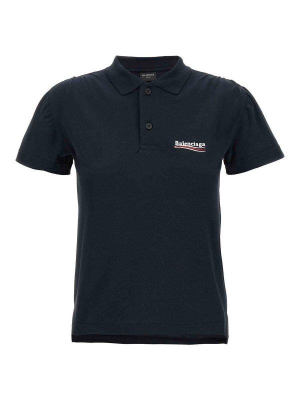 Tシャツ・カットソー BALENCIAGA Logo embroidery polo shirt (833244TSVN9 8737) Balenciaga Logo Embroidery Polo Shirt - Blue | 833244TSVN98737