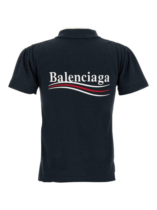 Tシャツ・カットソー BALENCIAGA Logo embroidery polo shirt (833244TSVN9 8737) Balenciaga Logo Embroidery Polo Shirt - Blue | 833244TSVN98737
