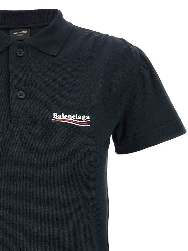 The Best Shops BALENCIAGA: polo shirts - Logo Embroidery Polo Shirt