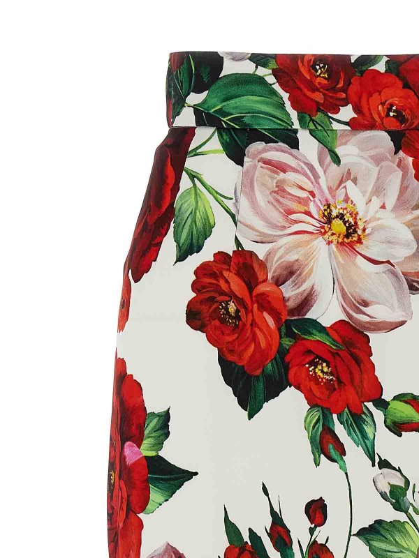 スカート DOLCE & GABBANA Floral longuette skirt White Dolce & Gabbana Floral Longuette Skirt - White