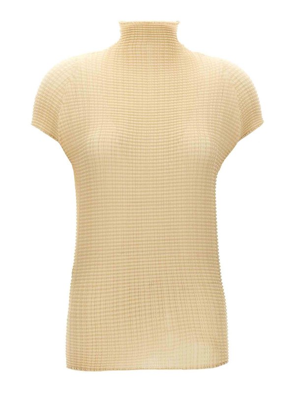 PLEATS PLEASE ISSEY MIYAKE: Tシャツ - Tシャツ - ベージュ