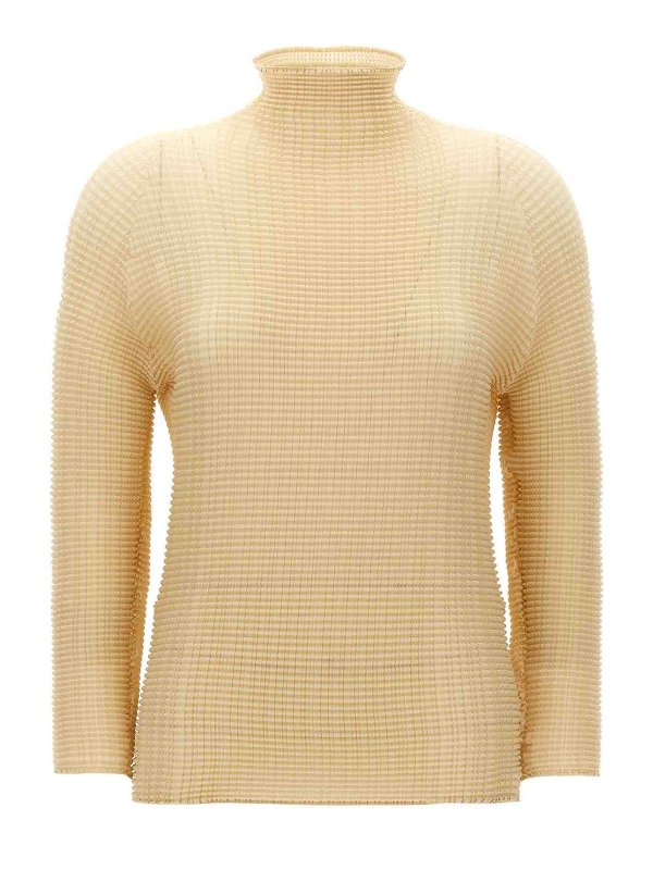 PLEATS PLEASE ISSEY MIYAKE: Blusen - Bluse - Beige