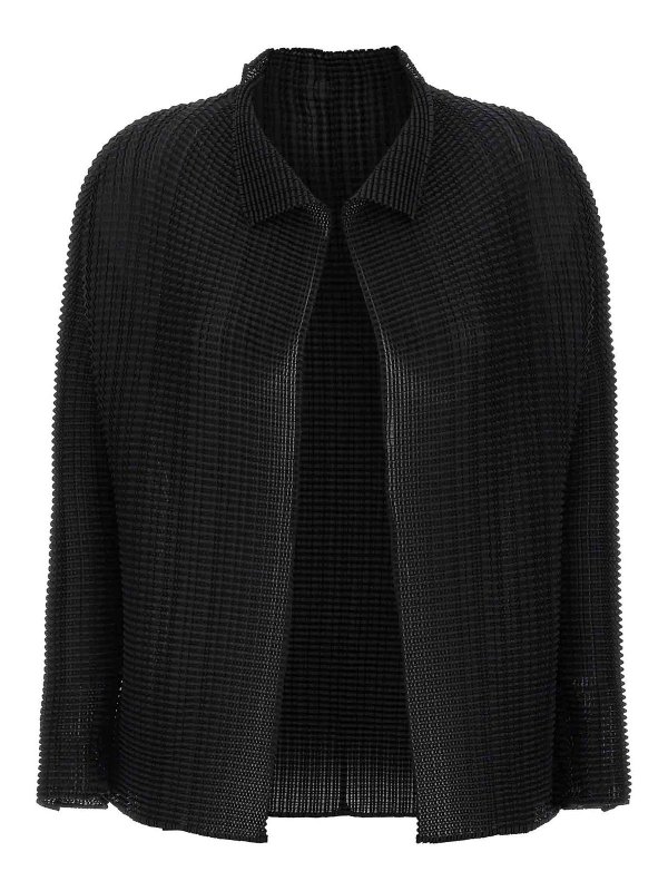 PLEATS PLEASE ISSEY MIYAKE: cardigans - Wooly Pleats-56 Cardigan