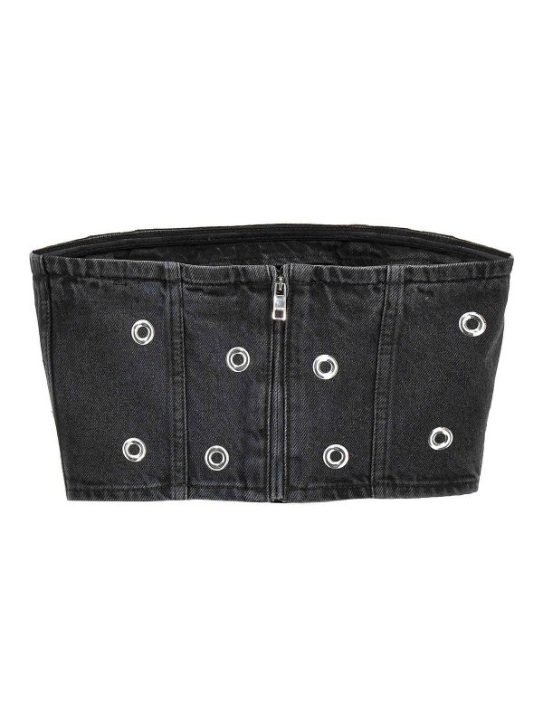 ROTATE Birger Christensen: Tops & Tank tops online - Studded Denim Top