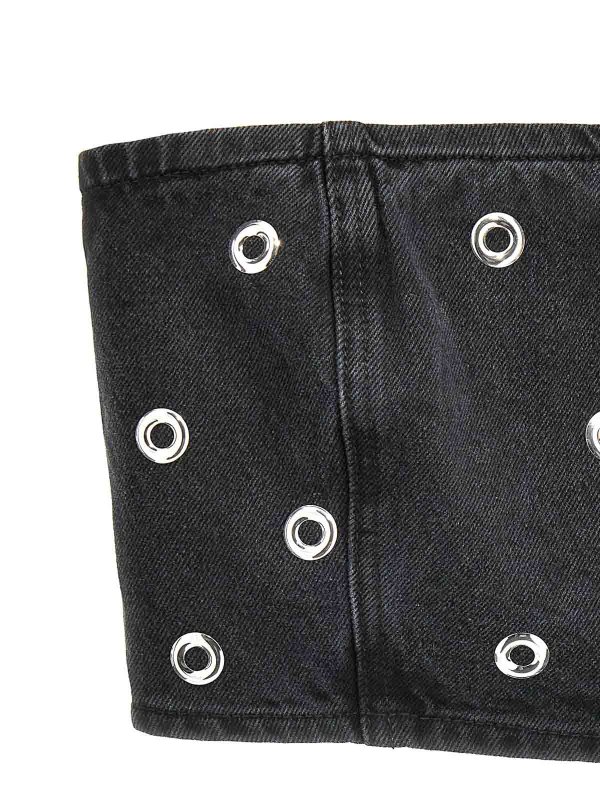 The Best Shops ROTATE Birger Christensen: Tops & Tank tops - Studded Denim Top