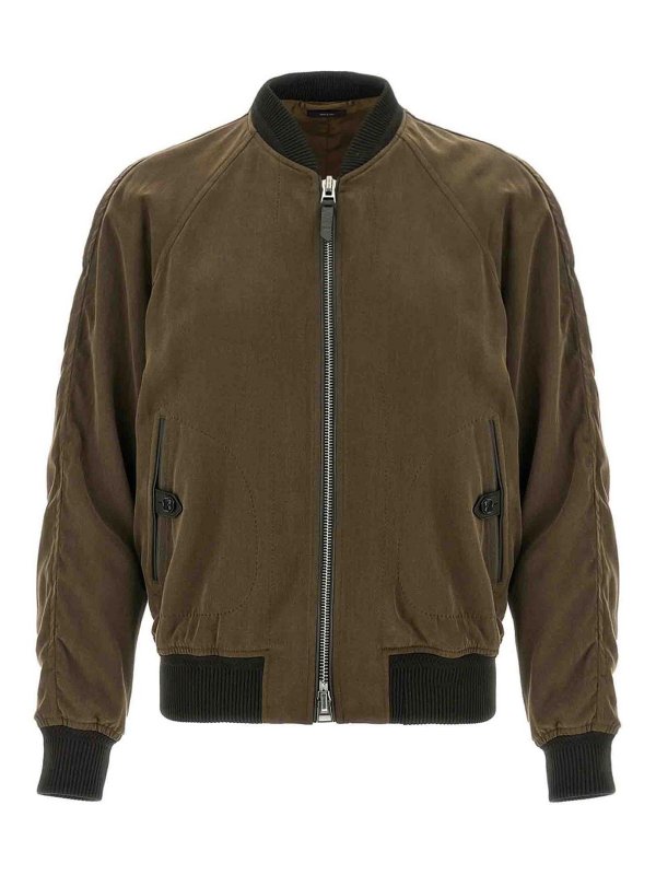 TOM FORD: blazers - Gabardine Fluid Bomber Jacket