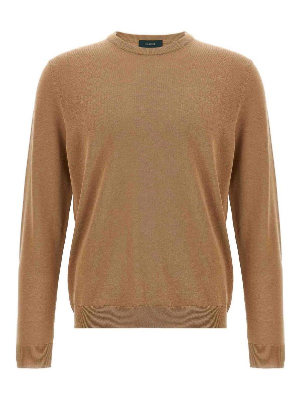 ZANONE: Suéteres con cuello pico - Suéter Cuello Redondo - Marrón