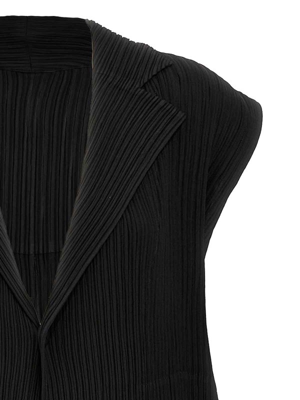 The Best Shops PLEATS PLEASE ISSEY MIYAKE: vests - Hatching Pleats Vest