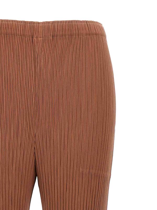 The Best Shops PLEATS PLEASE ISSEY MIYAKE: Trousers Shorts - Hatching Pleats Pants