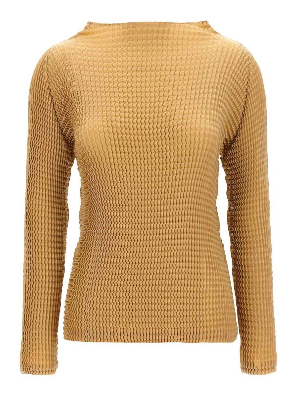 PLEATS PLEASE ISSEY MIYAKE: blouses - Suede like pleats blouse