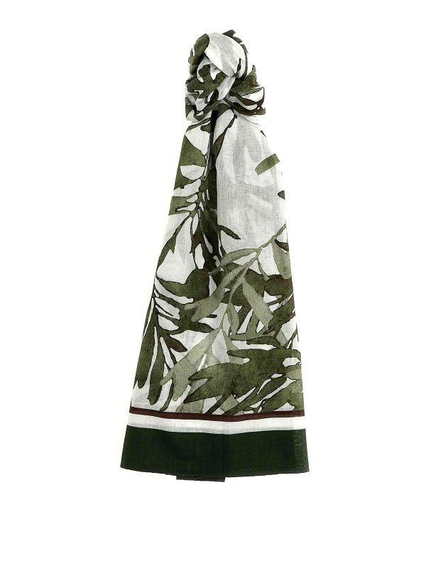 BRUNELLO CUCINELLI: scarves - Herbarium Print Scarf