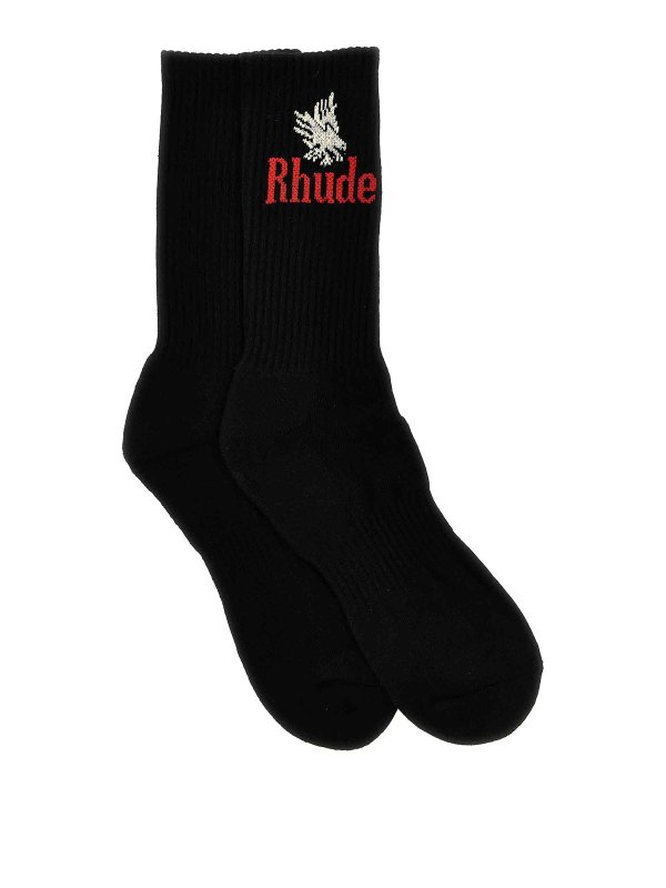 RHUDE: Calcetínes - Calcetines - Negro