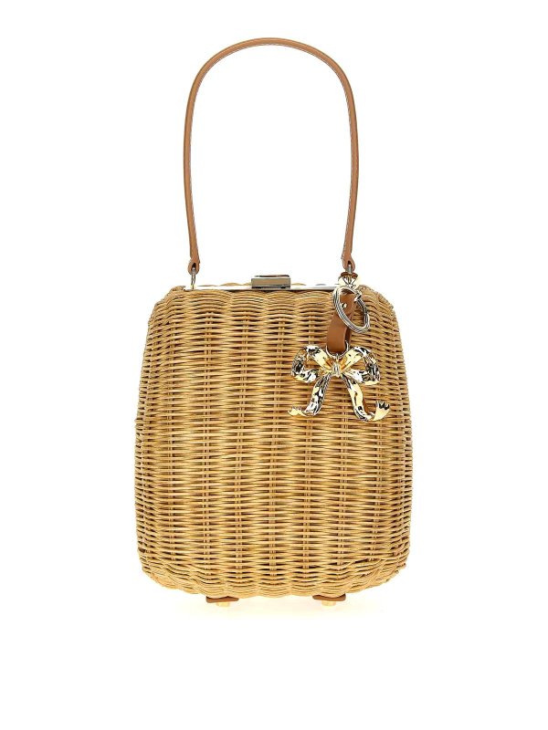Self Portrait: borse a tracolla - Borsa di rattan marrone