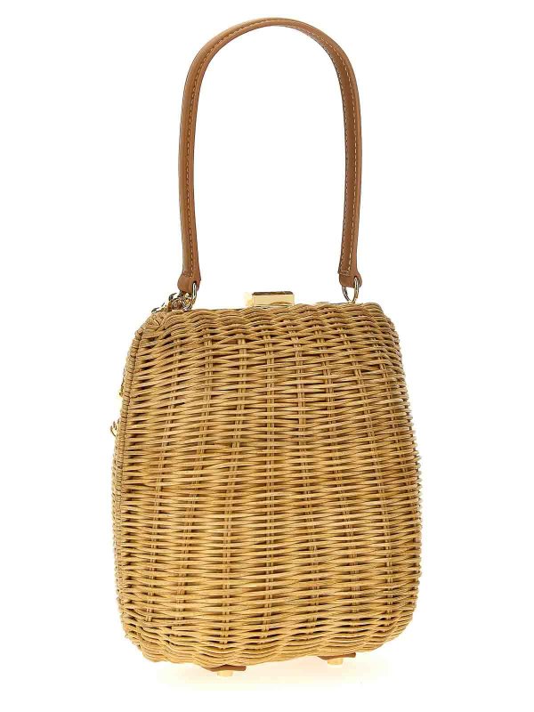 Self Portrait: borse a tracolla online - Borsa di rattan marrone