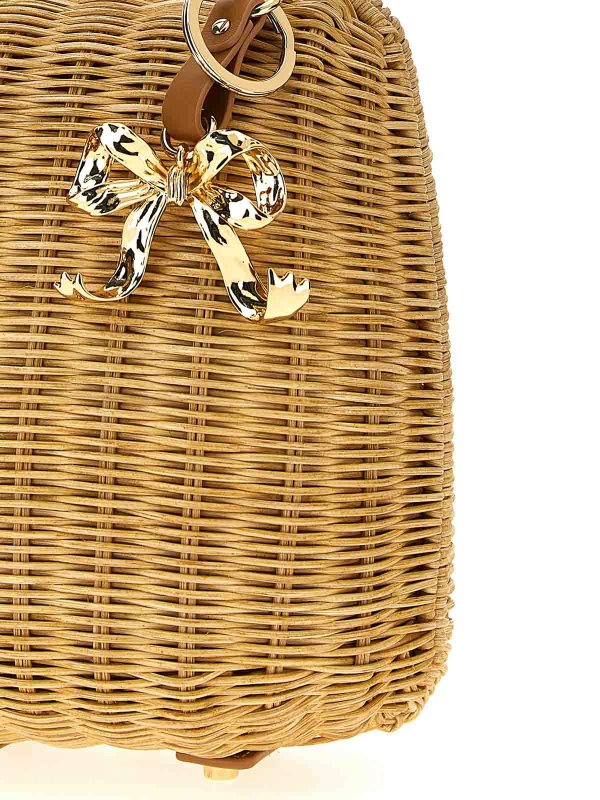 The Best Shops Self Portrait: borse a tracolla - Borsa di rattan marrone