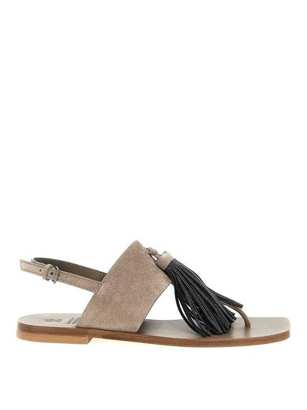 BRUNELLO CUCINELLI: Sandalias - Sandalias - Gris