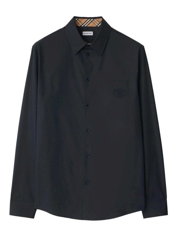 BURBERRY: シャツ - シャツ - ダークブルー