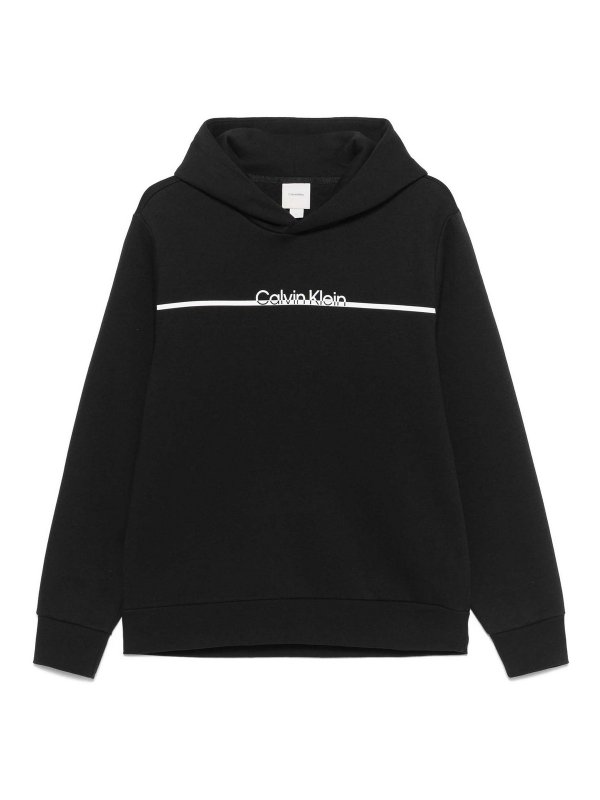 CALVIN KLEIN: Sweatshirts & Sweaters - Split Line Logo Hoodie
