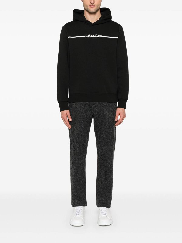 CALVIN KLEIN: Sweatshirts & Sweaters online - Split Line Logo Hoodie