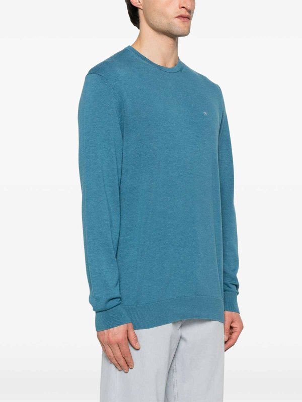 The Best Shops CALVIN KLEIN: Strickpullover mit Rundhalsausschnitt - Rundhalspullover - Blau