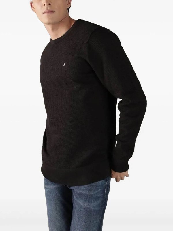 CALVIN KLEIN: Pull col rond online - Pull Col Rond - Noir
