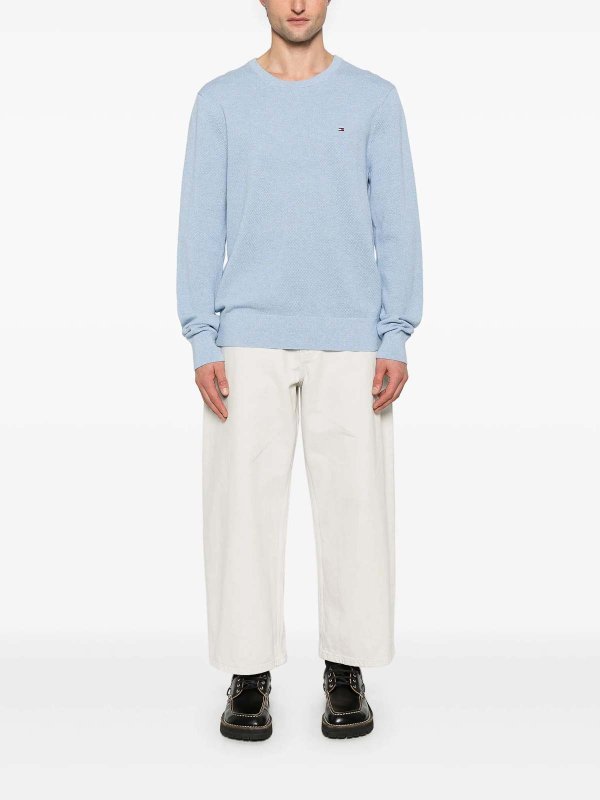 TOMMY HILFIGER: Strickpullover mit Rundhalsausschnitt online - Rundhalspullover - Blau