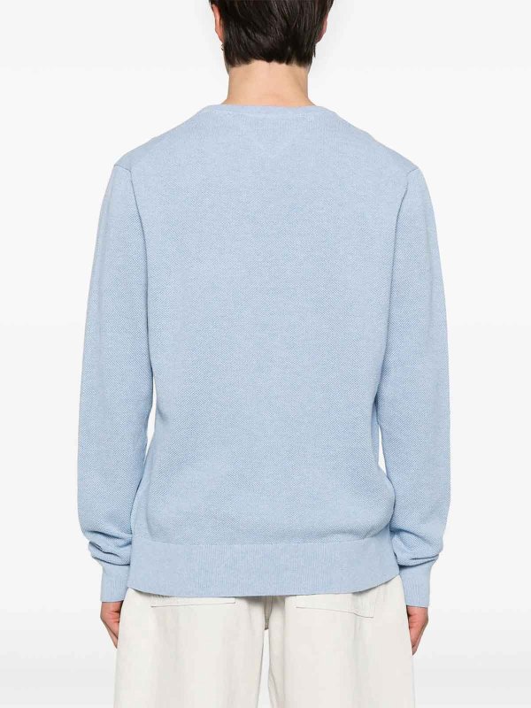 The Best Shops TOMMY HILFIGER: Strickpullover mit Rundhalsausschnitt - Rundhalspullover - Blau