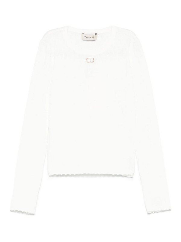 TWINSET: Col bateau - Pull Col Bateau - Argent