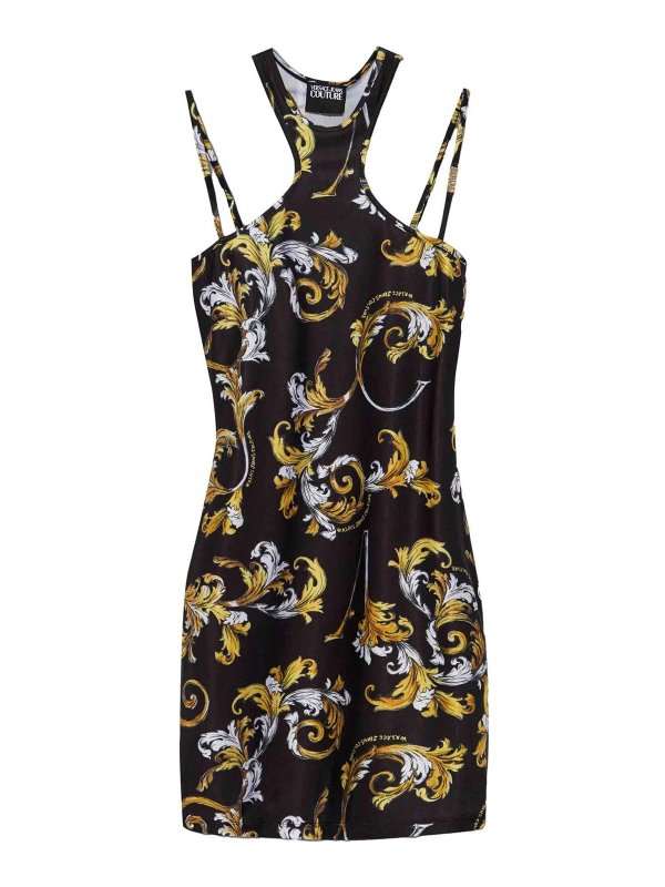 VERSACE JEANS: ニーレングスドレス - 膝丈ドレス - 黒