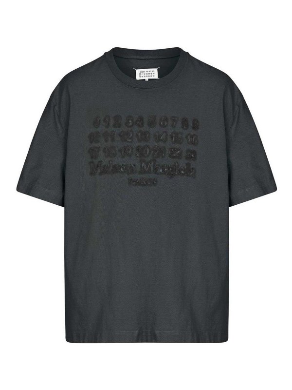 Maison Margiela: t-shirt - T-Shirt Con Motivo Numeri