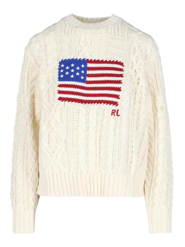POLO RALPH LAUREN: U-Boot-Ausschnitt - U-Boot-Pullover - Weiß