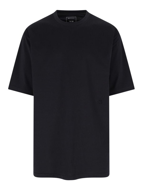 Y-3: T-shirts - T-Shirt - Noir