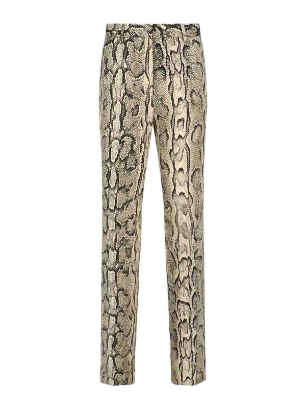 DRIES VAN NOTEN: casual trousers - Python print pants