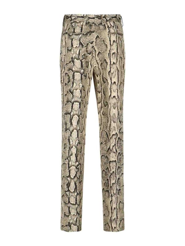 DRIES VAN NOTEN: casual trousers online - Python print pants