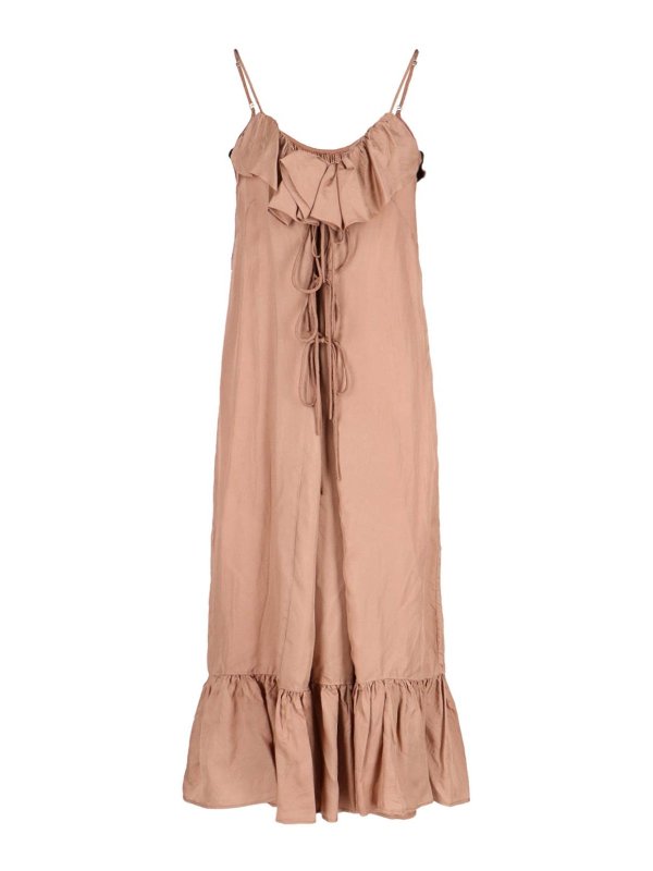 DRIES VAN NOTEN: ニーレングスドレス - 膝丈ドレス - ヌードカラー