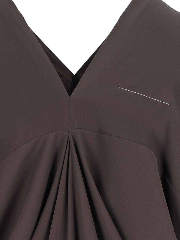 The Best Shops MM6 MAISON MARGIELA: Knielange Kleider - Knielanges Kleid - Braun