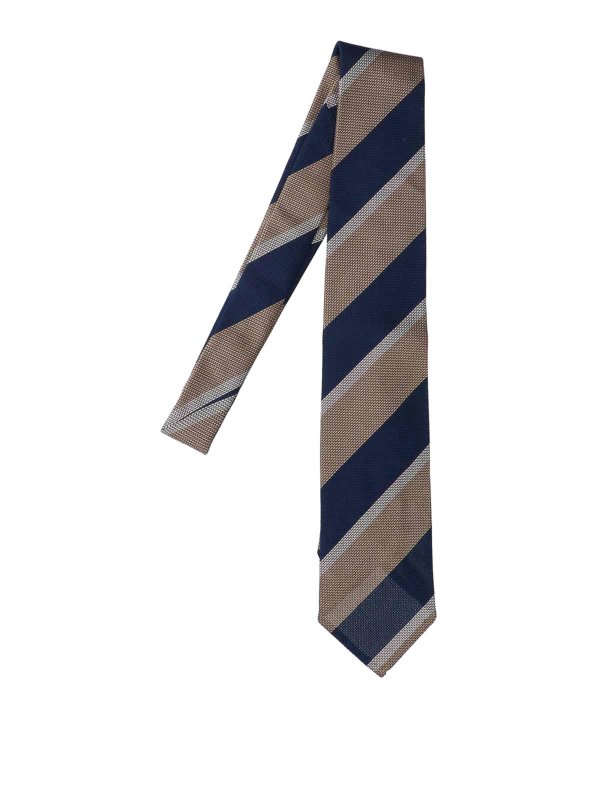 CESARE ATTOLINI NAPOLI: ties & bow ties - Silk stripe tie