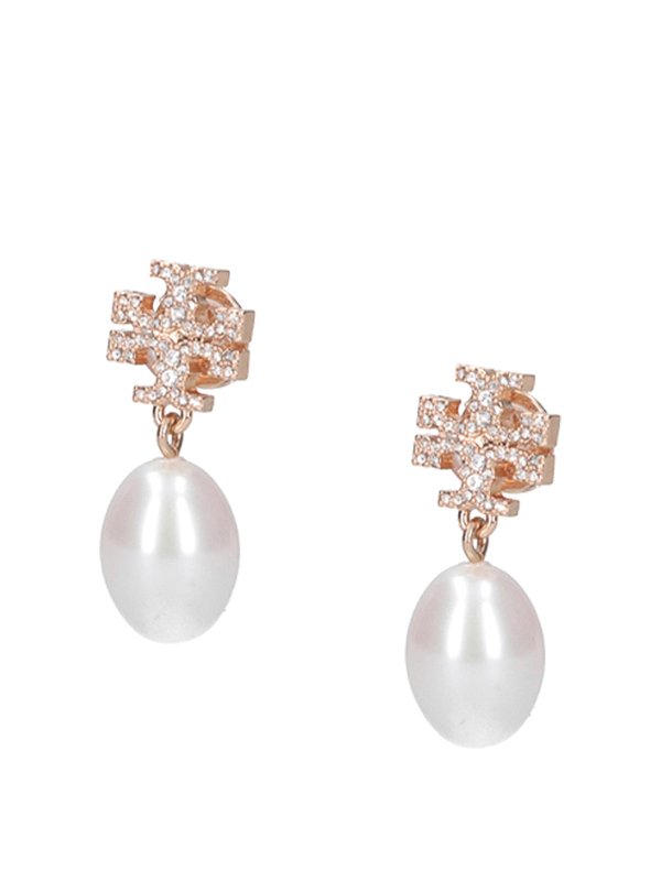 TORY BURCH: Earrings - Earrings with pearls and rhinestones