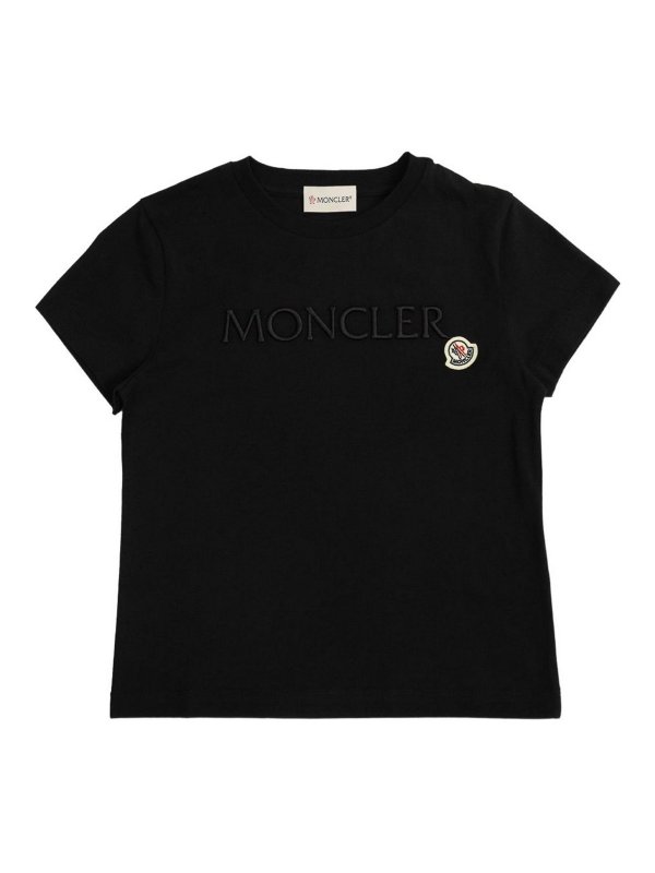 MONCLER JR: t-shirts - Logo-Patch Cotton T-Shirt