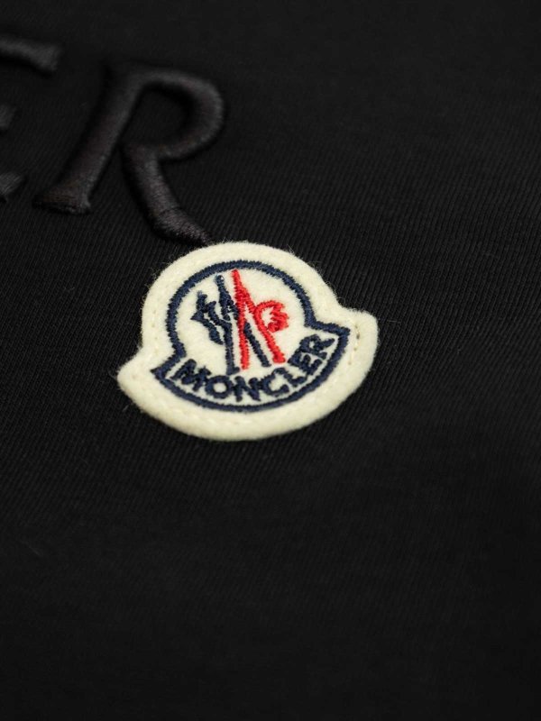 MONCLER JR: t-shirts online - Logo-Patch Cotton T-Shirt