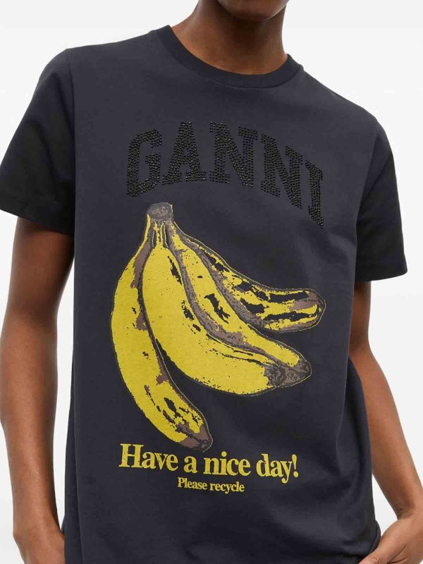 T-shirt grafico a banana shop online: GANNI