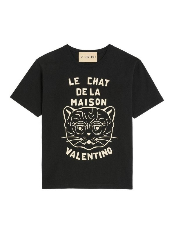 VALENTINO GARAVANI: t-shirts - Chat De La Maison-Print T-Shirt